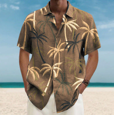 Men's Beach Floral Button Shirt