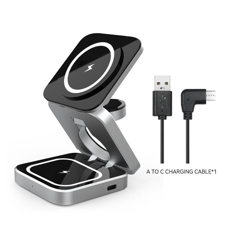 3 In 1 Foldable Wireless Charger Station Magnetic Wireless Charging For Multiple Devices