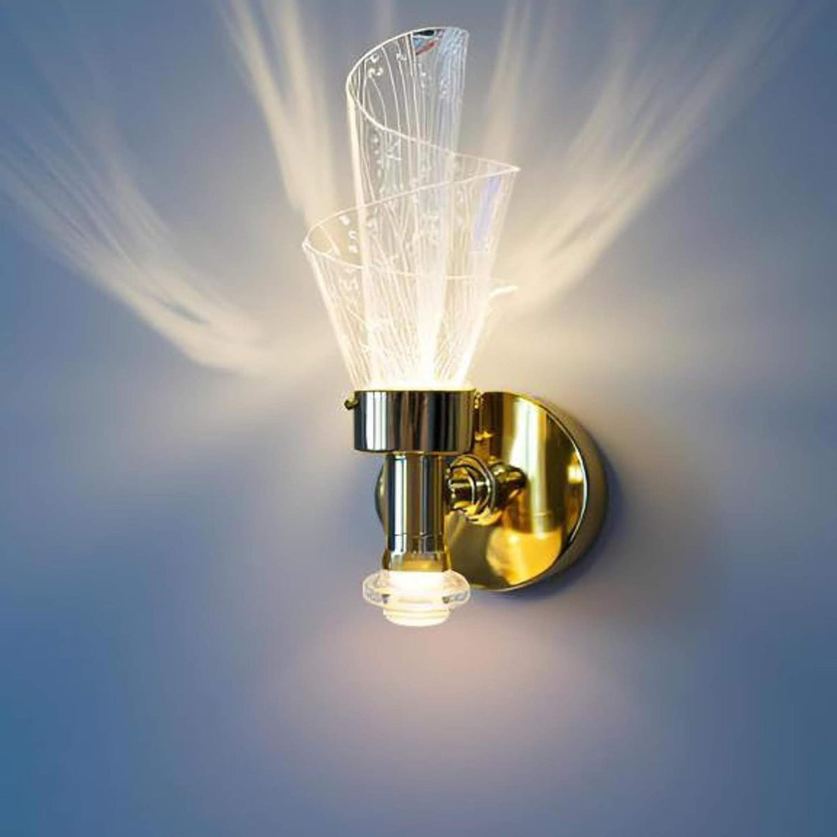 Modern Crystal Wall Light | LED Decorative Wall Sconce Lamp | Luxury Golden Finish Indoor Lighting Fixture for Living Room, Bedroom, Hallway
