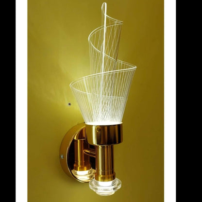 Modern Crystal Wall Light | LED Decorative Wall Sconce Lamp | Luxury Golden Finish Indoor Lighting Fixture for Living Room, Bedroom, Hallway