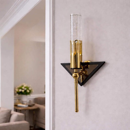 Luxury Gold LED Wall Light with Crystal Bubble Tube | Modern Decorative Wall Sconce for Living Room, Bedroom, Hallway | Warm White Indoor Lighting Fixture
