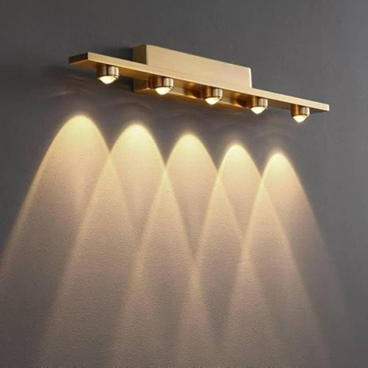 LED Wall Light for Mirror & Painting | 5 Head Picture Light Fixture | Warm White Decorative Wall Lamp for Bedroom, Living Room, Bathroom & Gallery