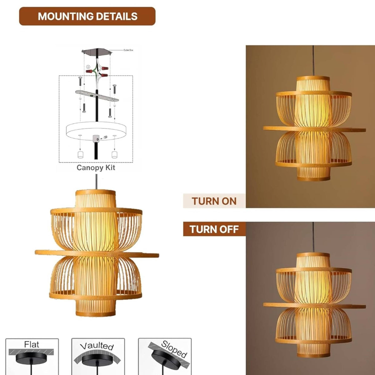 Modern Layered Pendant Light with Metal Cage Design | Decorative Hanging Ceiling Lamp for Living Room, Dining Area & Bedroom | Warm Ambient Lighting Fixture