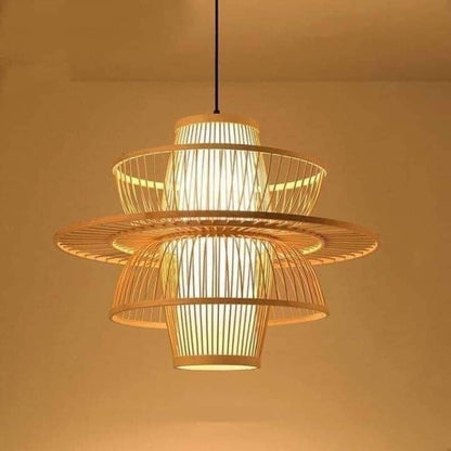 Modern Layered Pendant Light with Metal Cage Design | Decorative Hanging Ceiling Lamp for Living Room, Dining Area & Bedroom | Warm Ambient Lighting Fixture
