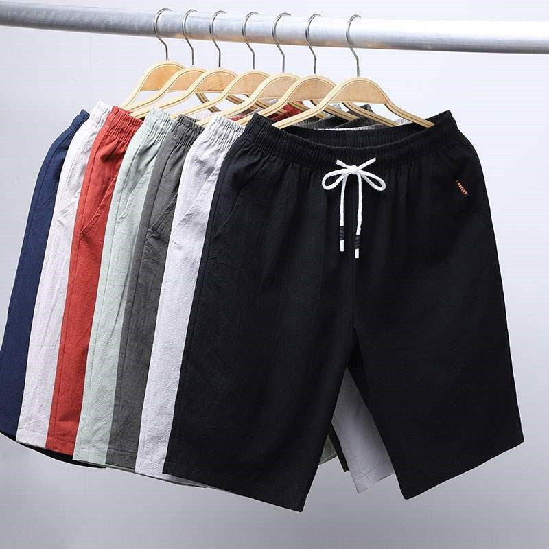 Shorts Men's Beach Pants Summer Men's Cotton Imitation Linen Pants Cross Border Cotton Linen Pants Men's Large Size Pants