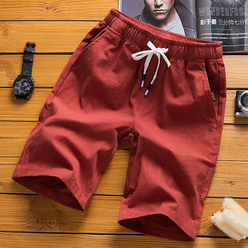 Shorts Men's Beach Pants Summer Men's Cotton Imitation Linen Pants Cross Border Cotton Linen Pants Men's Large Size Pants