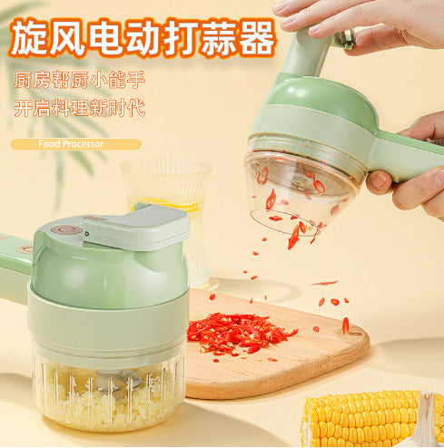 Gatling Vegetable Cutter Wireless Electric Cooking Machine Kitchen Garlic Artifact Garlic Machine Multi-functional Vegetable Cutter