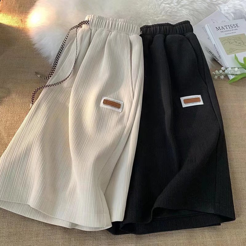 Summer Thin Ice Silk Casual Shorts Men's Basketball Sports Five-point Sweatpants American Fashion Brand Loose All-match Pants