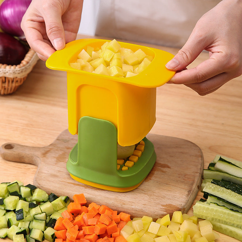 French Fries Dicing Potato Dicing Machine Vegetable Cutter Household Kitchen Melon Fruit Vegetable Hand Pressure Cucumber Dicing Machine Vegetable Shredder