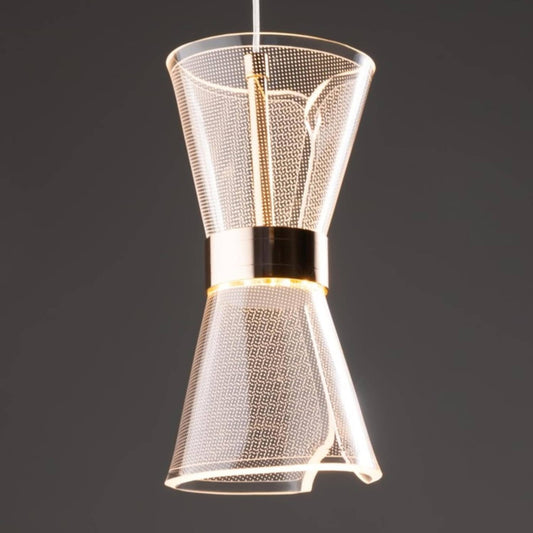 Modern Hourglass Wall Sconce Luxury Gold Elegant Brass Finish Wall Lamp for Living Room, Bedroom, Hallway, and Bathroom