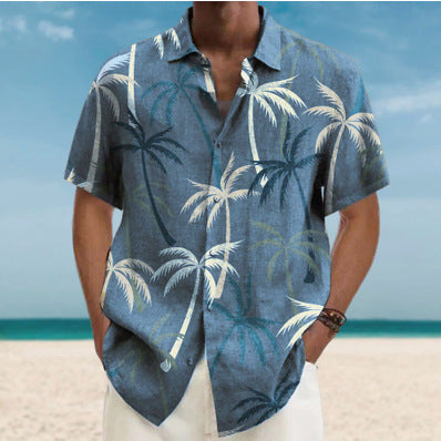 Men's Beach Floral Button Shirt
