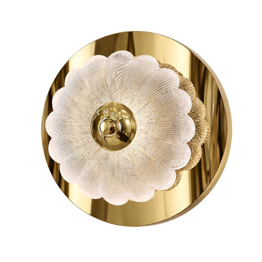Gold Finish Crystal Flower Wall Light | Luxury Decorative LED Wall Lamp | Design Wall Sconce for Living Room, Bedroom & Hallway